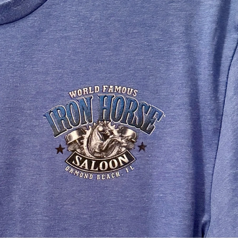 Iron Horse Saloon Bike Week 2018 T-Shirt XL Blue Ormond Beach Biker Bar - Picture 5 of 7